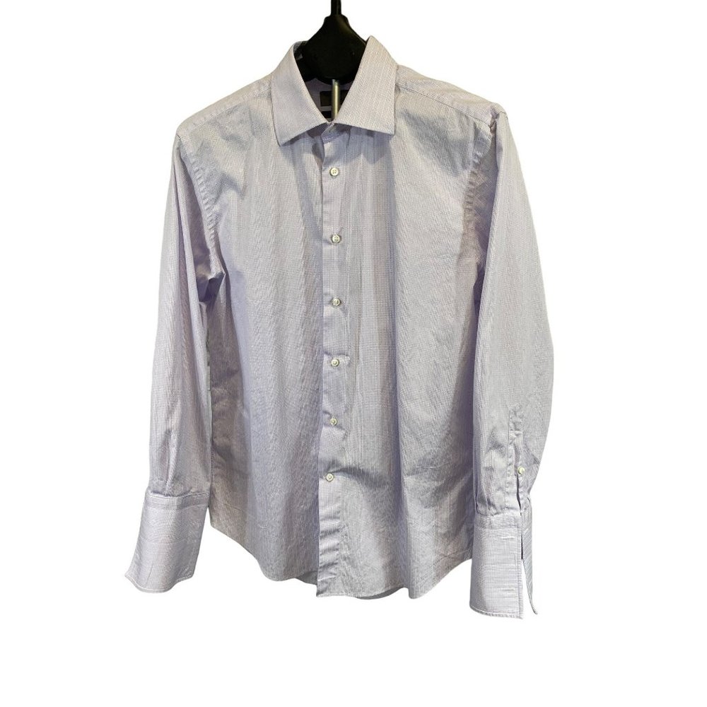 Men's Dress Shirt Canali 1934 Exclusive Italy French Cuff Button-Up 42  16.5  32